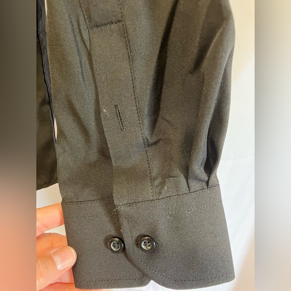 Black Dress Shirt with Classic Collar and Long Sleeves - Picture 6 of 9